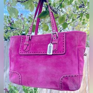 Rose Leatherware Suede Coach